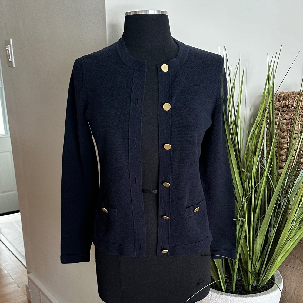 Banana Republic Elegant Navy Nautical Button Down sweater - medium